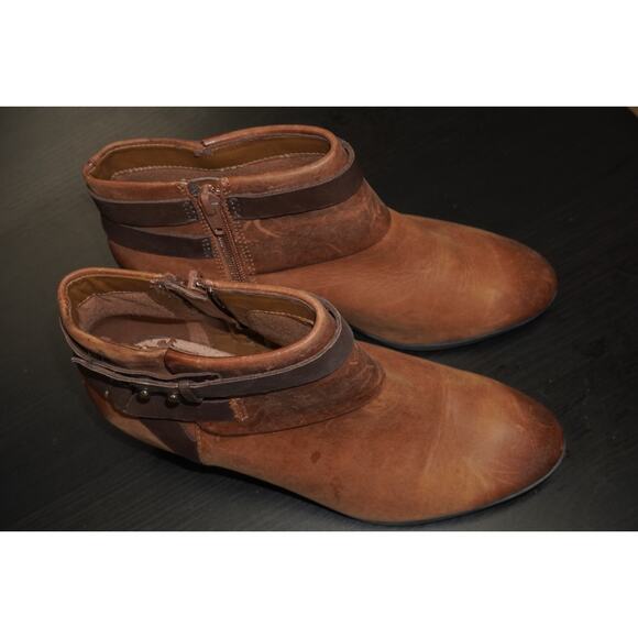 Clarks Spye Comet Brown Leather Ankle Booties Women’s 5.5 / EU 35.5 - Picture 3 of 13